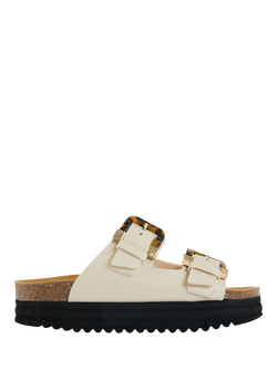 V.GAN Plum Tortoiseshell Comfort Footbed Sandal, Cream