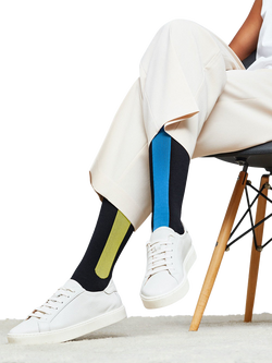 Ostrichpillow Compression Socks - view 2, Blue & Yellow Moss