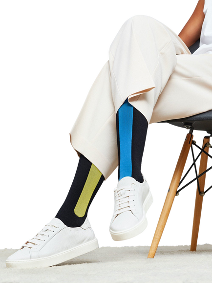 Ostrichpillow Compression Socks - view 2, Blue & Yellow Moss