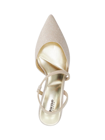 Dune London Charming Cross Strap Open Court Shoes, Gold - view 2, Gold