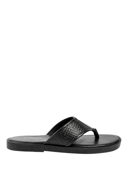 Jones Bootmaker Wallgate Woven Leather Toe Post Sandals, Black