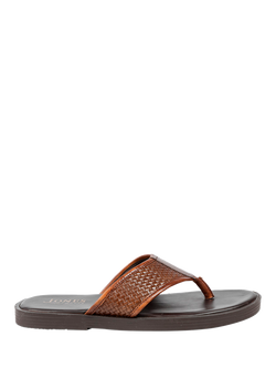 Jones Bootmaker Wallgate Woven Leather Toe Post Sandals, Brown