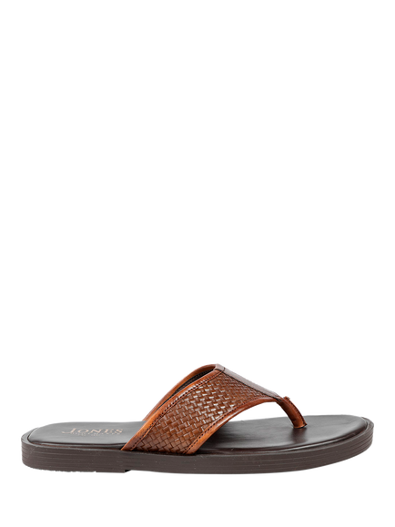 Jones Bootmaker Wallgate Woven Leather Toe Post Sandals, Brown