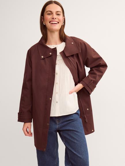 Monsoon Simone Raincoat, Chocolate - view 2, Chocolate