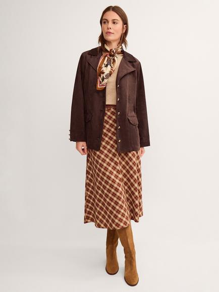 Monsoon Eva Suedette Jacket, Dark Brown, Dark Brown