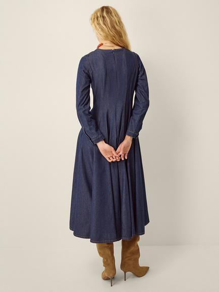 Monsoon Isadora Seamed Dress, Indigo - view 2, Indigo