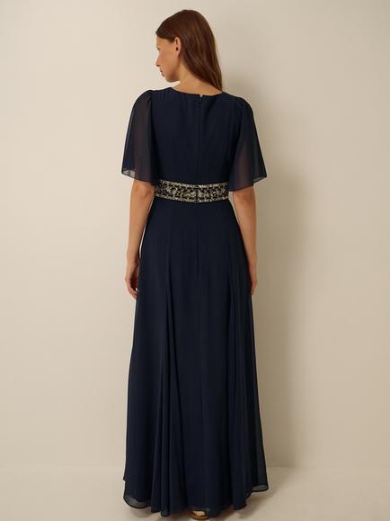 Monsoon Sienna Embellished Dress - view 2, Navy