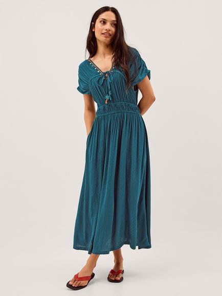 Monsoon Sophia Dress, Teal, Teal