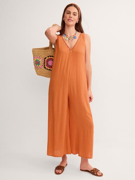 Monsoon Sophia Jumpsuit containing LENZING™ ECOVERO™ Viscose, Rust, Rust