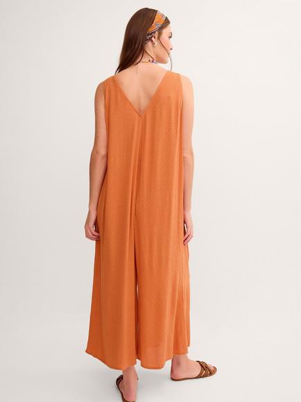 Monsoon Sophia Jumpsuit containing LENZING™ ECOVERO™ Viscose, Rust - view 2, Rust