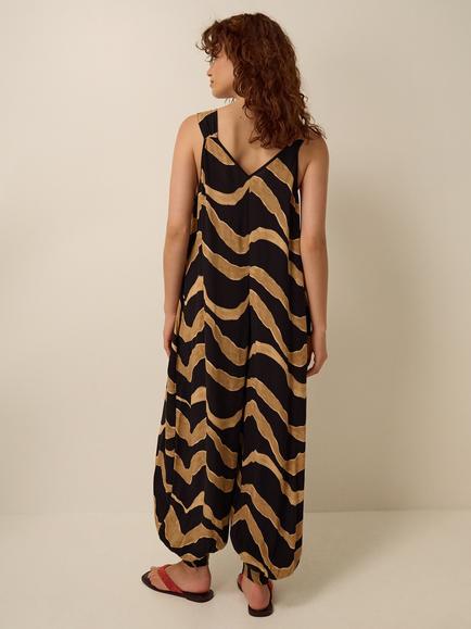 Monsoon Zahara Jumpsuit, Black/Camel - view 2, Black/Camel