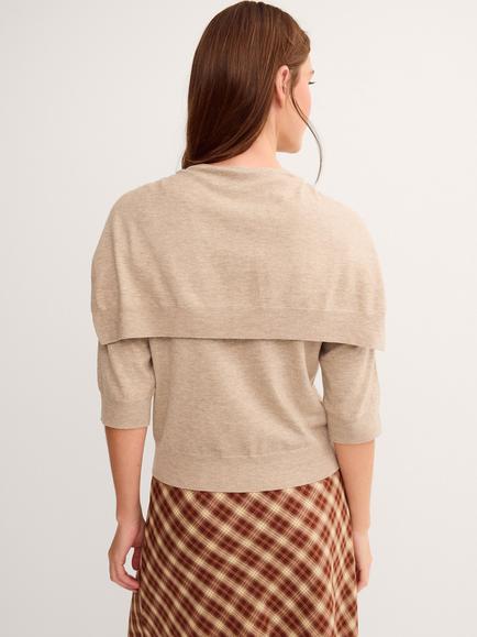 Monsoon Sherri Scarf Jumper, Mink - view 2, Mink