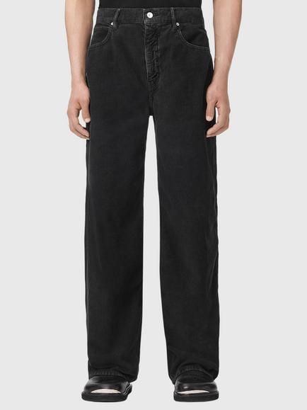 AllSaints Lenny Mid Rise Wide Leg Corduroy Jeans, Navy Blue, Navy Blue