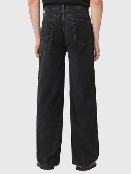 AllSaints Lenny Mid Rise Wide Leg Corduroy Jeans, Navy Blue - view 2, Navy Blue