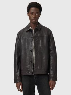 AllSaints Nates Leather Jacket, Trail Brown, Trail Brown
