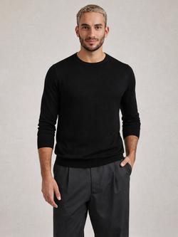 SALTS Unisex Silk Blend Fine Knit Jumper, Black