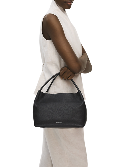 Radley Ivydale Road Leather Grab Bag, Black - view 2, Black