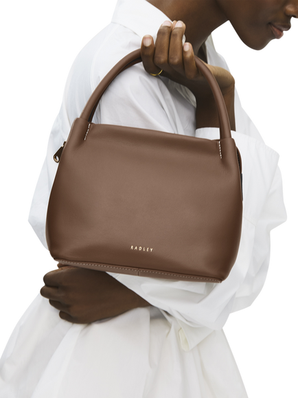 Radley Ivydale Road Leather Grab Bag, Saddle - view 2, Saddle