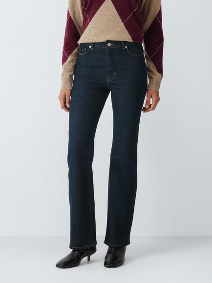 John Lewis High Rise Bootcut Jeans, Indigo, Indigo