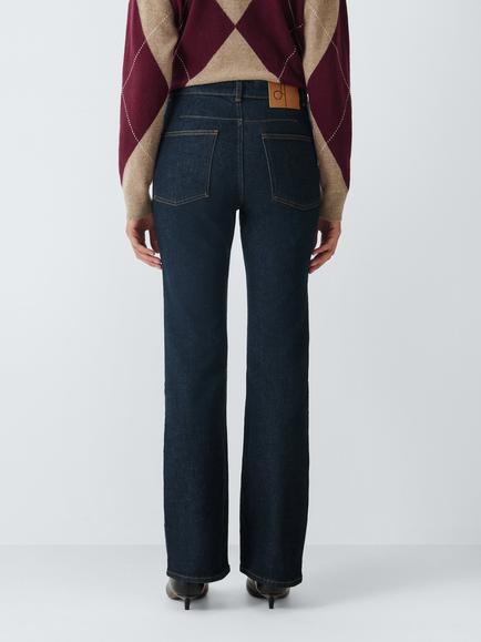 John Lewis High Rise Bootcut Jeans, Indigo - view 2, Indigo