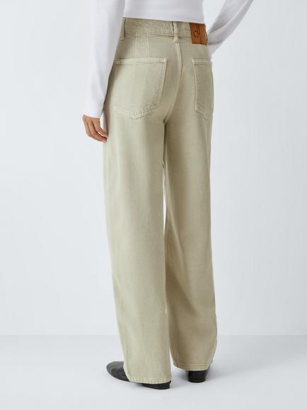 John Lewis Arc Mid Rise Barrel Leg Jeans, Khaki - view 2, Khaki