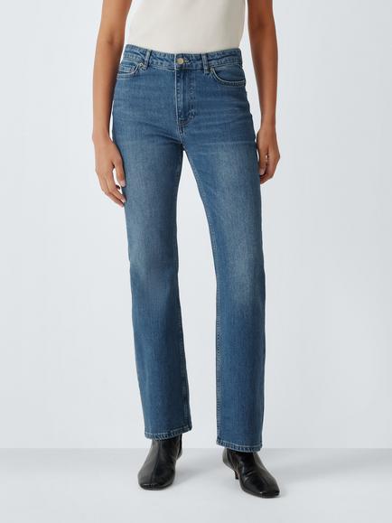 John Lewis High Rise Bootcut Jeans, Light Blue, Light Blue