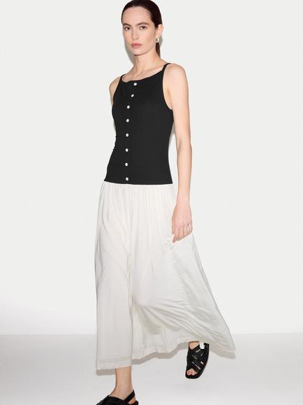 Jigsaw Baby Rib Button Cami Midi Dress, Black, Black