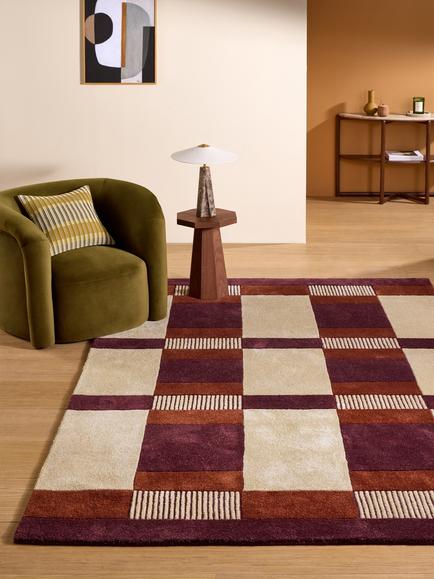 MADE Franka Hand Tufted Rug - view 2, Burgundy / Cinnamon