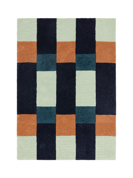 Franka Hand Tufted Rug, Navy / Mint,, Navy / Mint