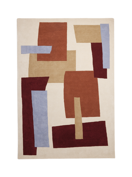 MADE Venessla Hand Tufted Pure Wool Rug, Ivory/Brown, Ivory / Brown