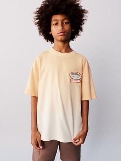 Mango Kids' Embroidered Crew Neck T-Shirt, Vanilla, Vanilla