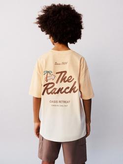 Mango Kids' Embroidered Crew Neck T-Shirt, Vanilla - view 2, Vanilla
