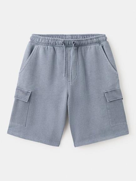 Mango Kids' Drawstring Waist Relaxed Shorts, Blue - view 2, Blue
