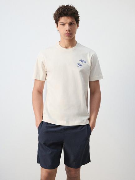 Mango Crew Neck Cotton T-Shirt, White, White