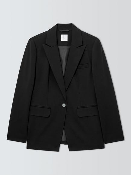 John Lewis Single Breasted Ponte Blazer, Black