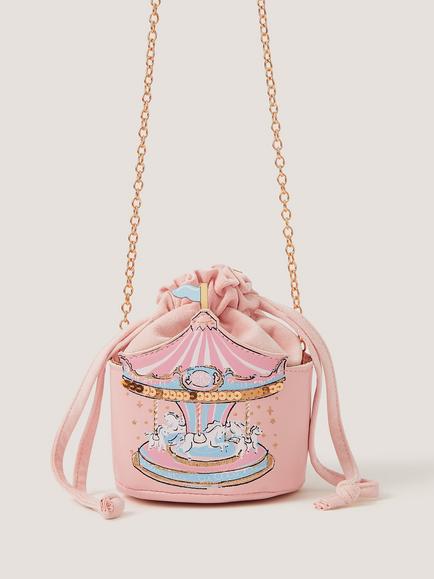Monsoon Kids' Sequin Embellished Carousel Bag, Pink, Pink