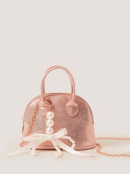 Monsoon Kids' Amelia Pearl Charm Bag, Rose Gold, Rose Gold