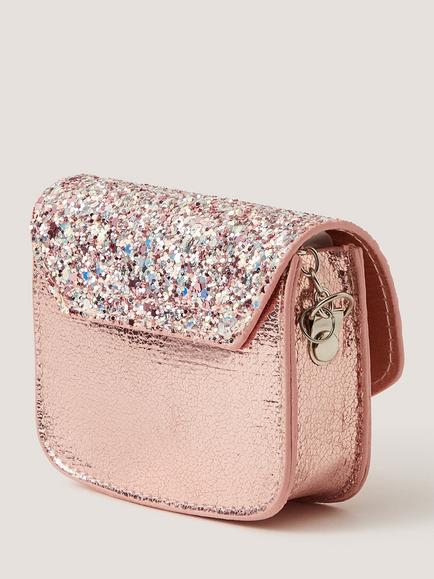 Monsoon Kids' Sparkle Bow Mini Bag, Pink - view 2, Pink