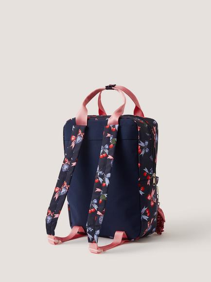 Monsoon Kids' Cherry School Backpack, Navy - view 2, Navy
