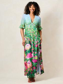 Hope & Ivy The Solenne V-Neck Floral Maxi Dress, Multi, Multi