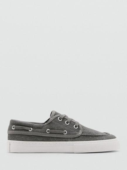 Mango Kids' Zapato Lace Up Loafers, Grey, Grey