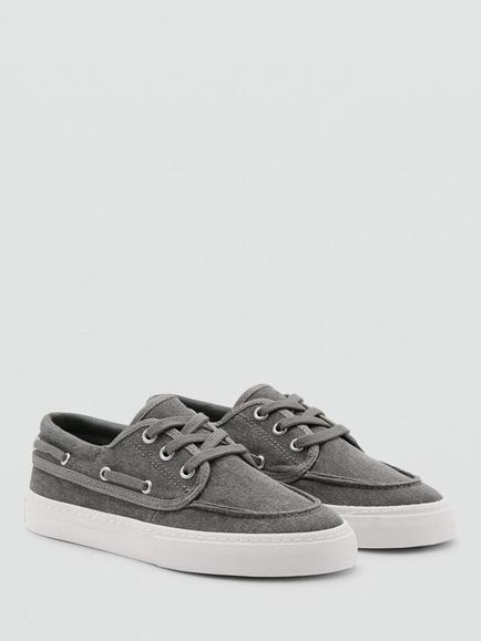 Mango Kids' Zapato Lace Up Loafers, Grey - view 2, Grey
