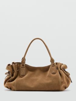 Mango Double Handle Slouch Shoulder Bag, Camel, Camel