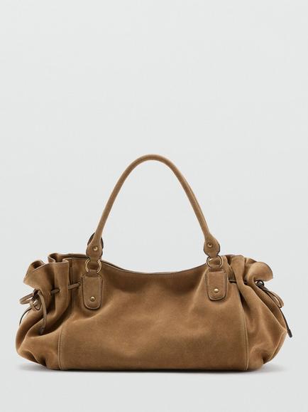 Mango Double Handle Slouch Shoulder Bag, Camel, Camel