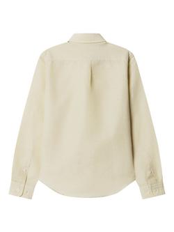 Hackett London Kids' Linen Blend Long Sleeve Shirt, Pastel Yellow - view 2, Pastel Yellow