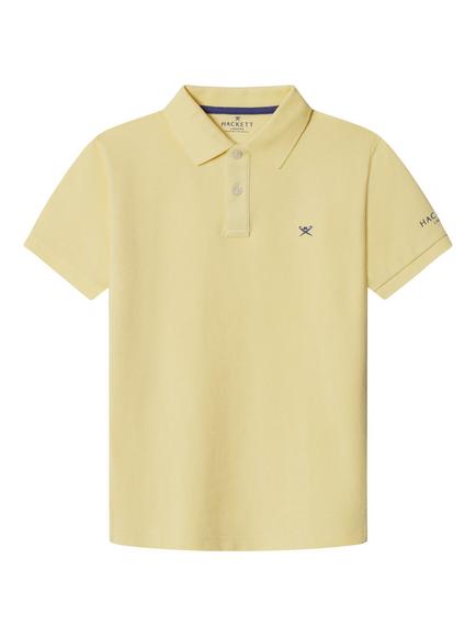 Hackett London Kids' Short Sleeve Polo Shirt, Pastel Yellow, Pastel Yellow