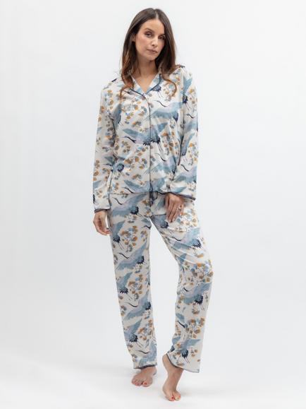 Nora Rose by Cyberjammies Crane Pyjama Set, Navy, Navy