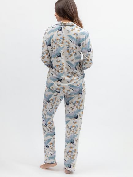 Nora Rose by Cyberjammies Crane Pyjama Set, Navy - view 2, Navy