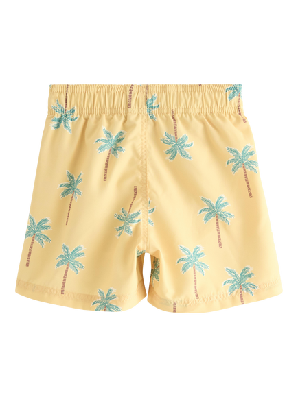 Lindex Kids' Palm Tree Lightweight, Relaxed Fit Swim Shorts, Light Yellow - view 2, Light Yellow