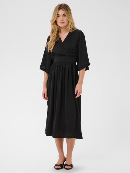 Saint Tropez Phernandasz V-Neck Midi Dress, Black